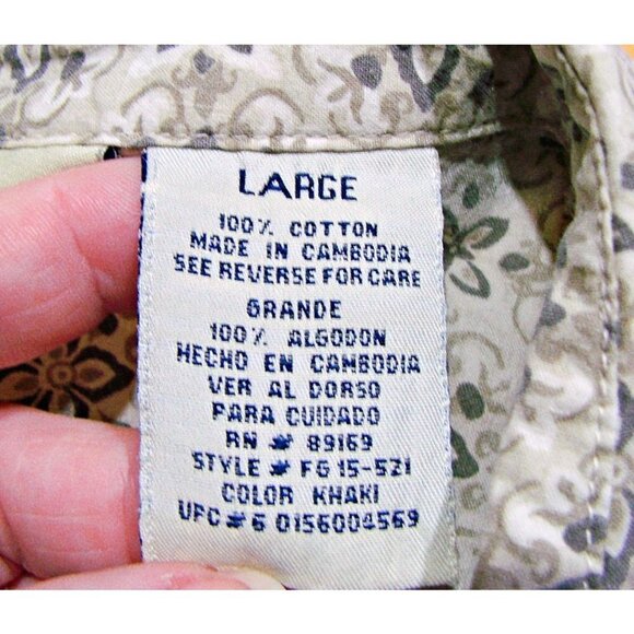 Faded Glory Cropped Wrap Side Tie Sleeveless Blouse 100% Cotton Beige White Sz L - Picture 11 of 12